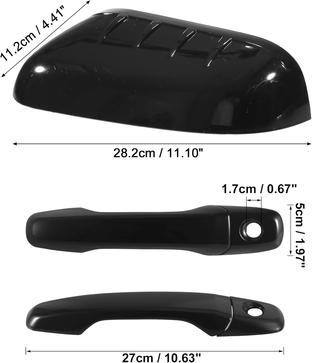 X AUTOHAUX Automotive Exterior Door Handle Covers Rearview Mirror Cover Compatible for Ford Explorer 2011-2015 Door Handle Protector with Side Mirror Cap