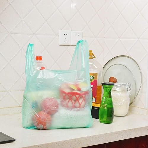 Miniatura 6 de Bolsas de plástico LazyMe para Negocio, bolsas de plástico con asas, bolsas de compras en bolsas de restaurante a granel, 12 x 20 pulgadas (azul