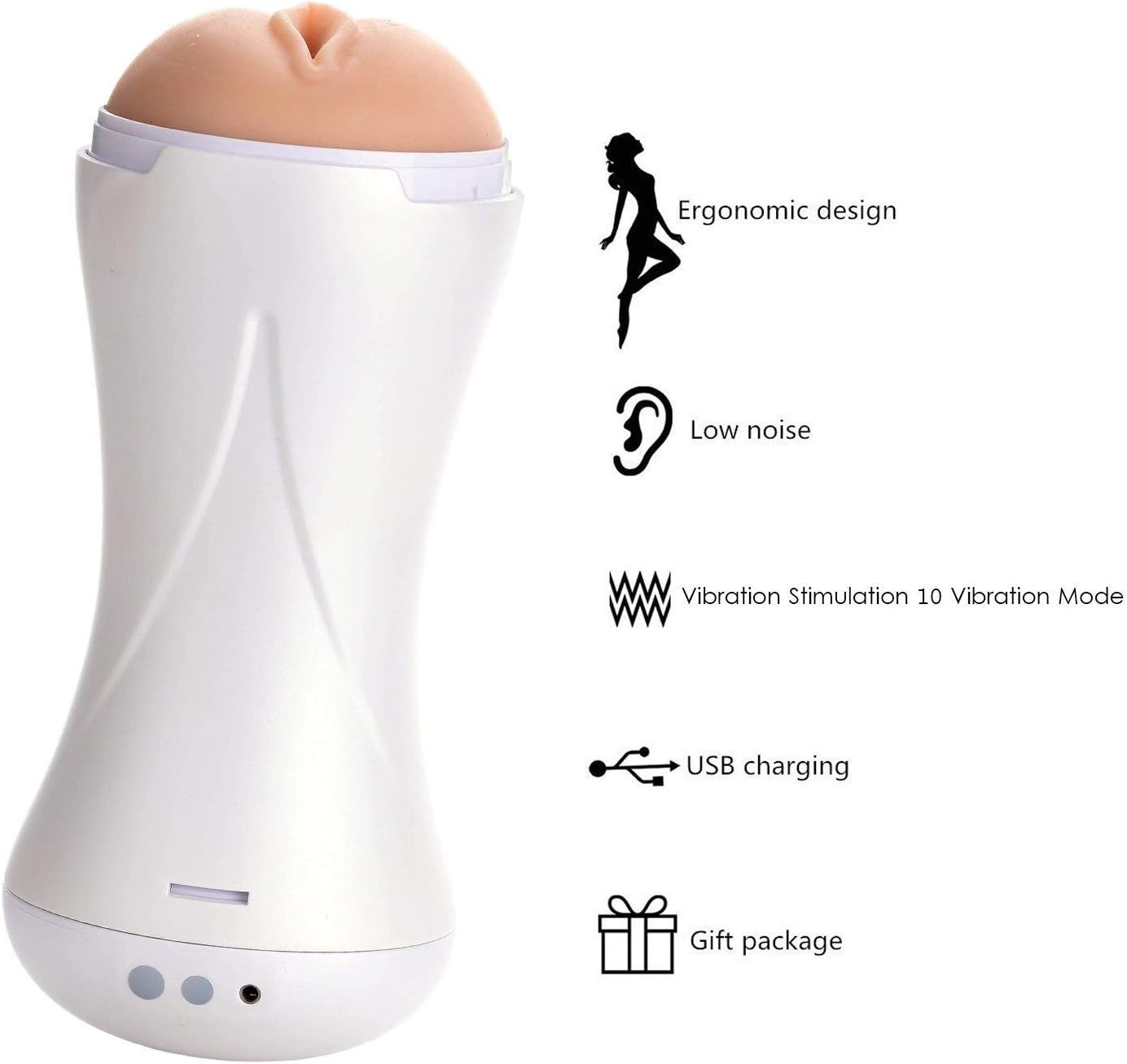 TOOAA Automatic Male Deluxe Toys Multiple Frequency 2 in 1 Pusseys&Mouth Toy Realistic and Soft Silicone for Adult Pleasure Gifts for Men