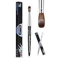 Vista 35 de Kolinsky - Brocha de uñas acrílicas, tamaño #12, pinceles de arte de uñas para aplicación de polvo, mango resistente, herramientas de bricolaje