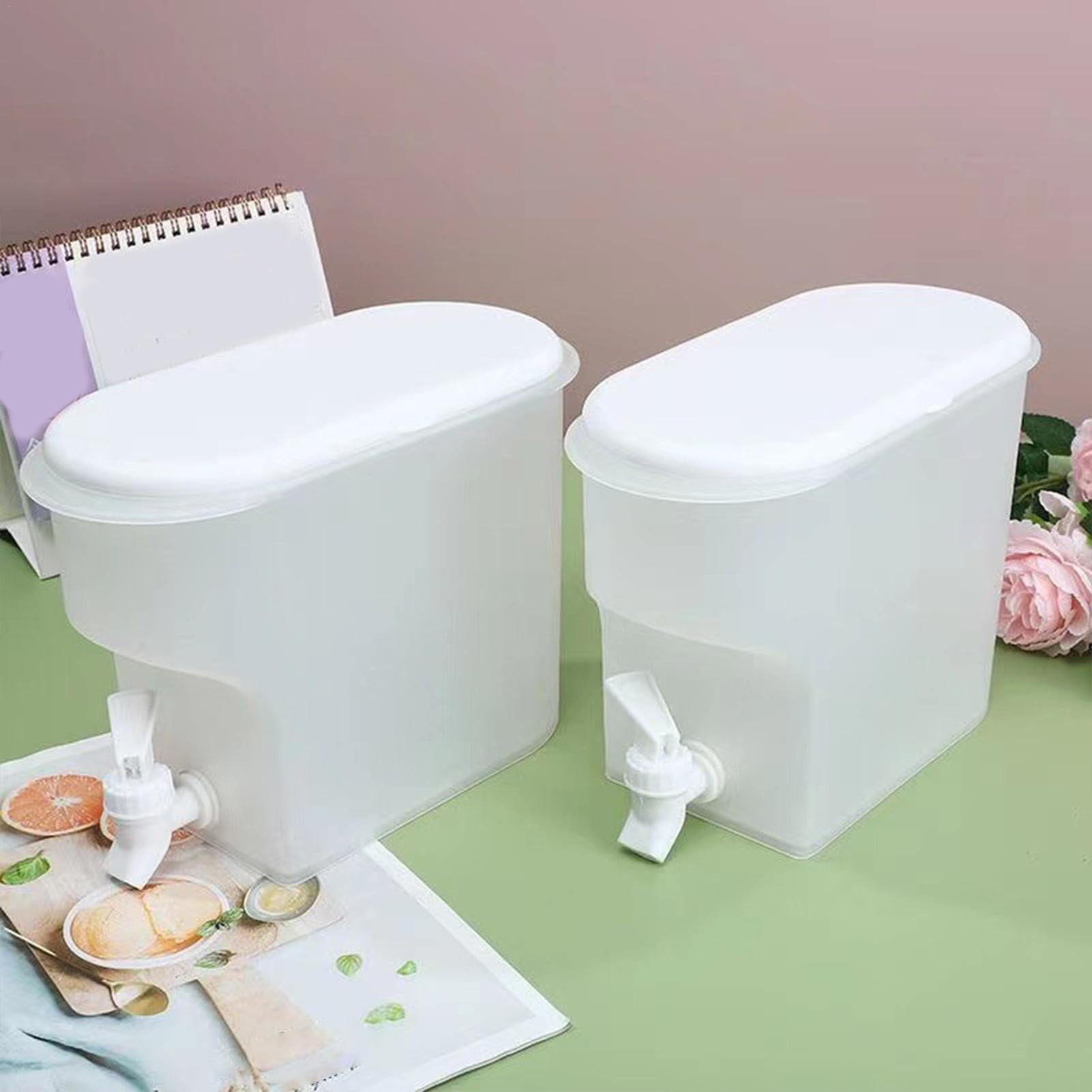 2 Stück 3,5L Getränkespender Mit Zapfhahn - Praktischer Wasserspender Für Kühlschrank & Party