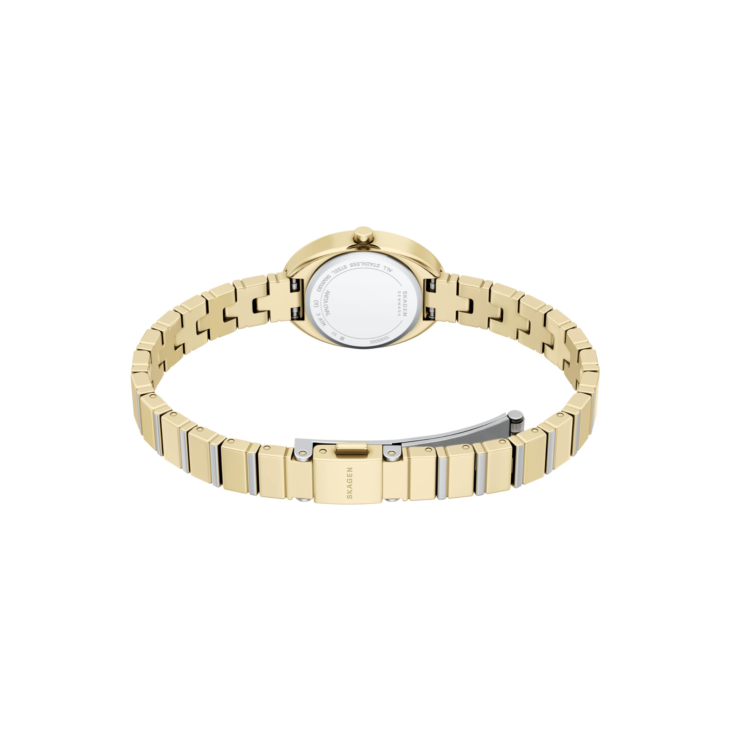 Skagen Anita Oval Reloj para Mujer de Acero Inoxidable Color Dorado de 20MM, SKW3183