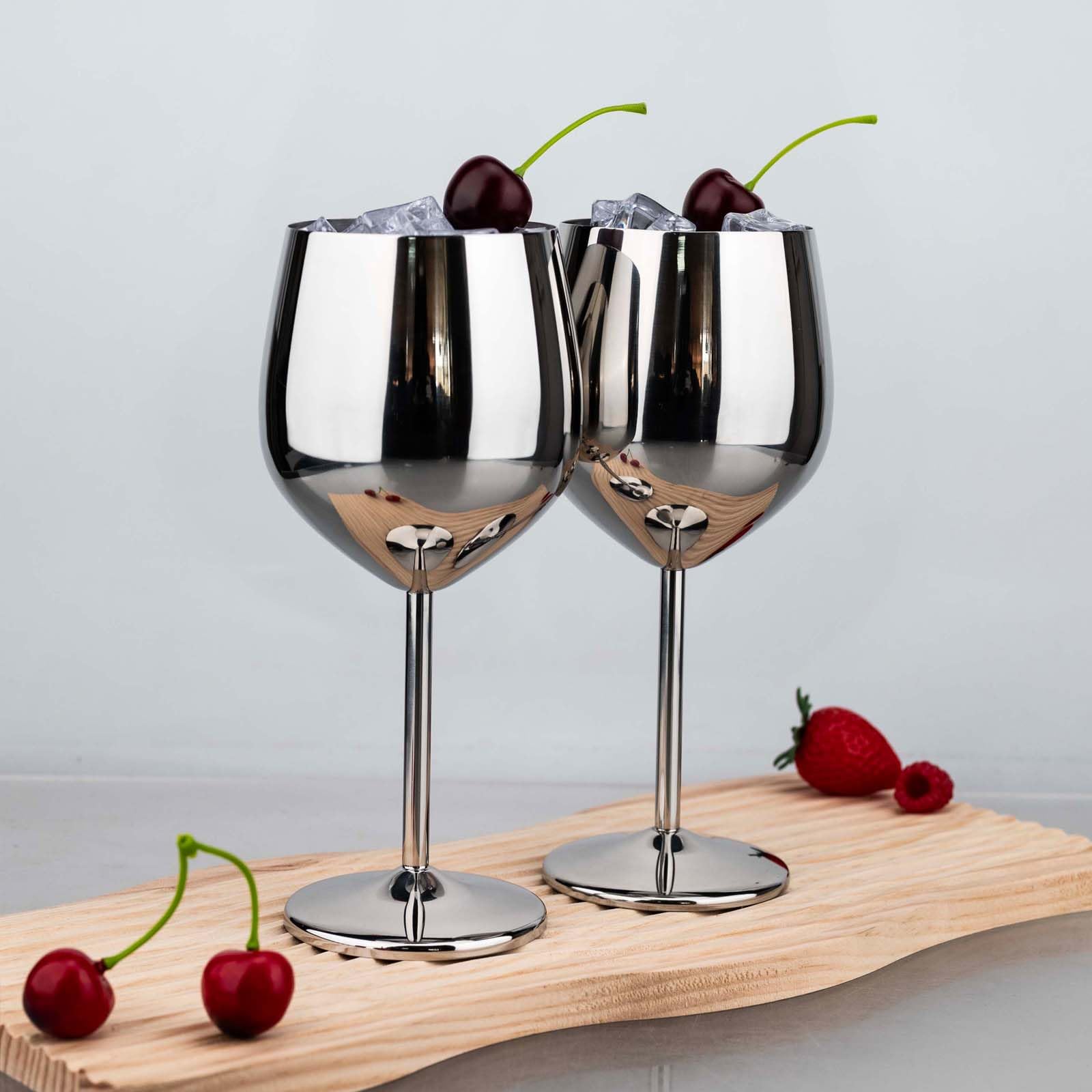 TJ Juego de 2 copas de vino de acero inoxidable, copas de vino irrompibles de 17 onzas, accesorios de vino, copas de vino para exteriores, viajes, inauguración de la casa, San Valentín, aniversario