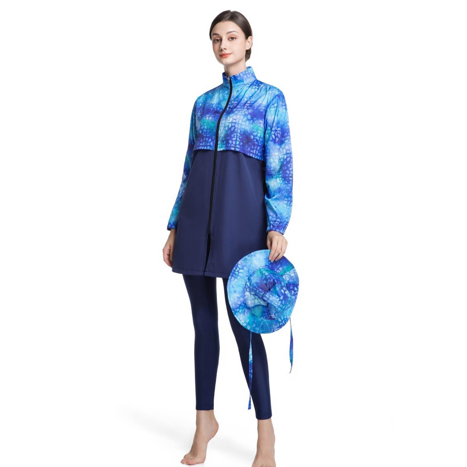 Burkini Damen: Muslimische Badeanzug Sonnenschutz Slim Fit Große Größe Schwimmanzug Badebekleidung Push Up Bauchweg Swim Suit Swimsuits for Women Shape Bademode Badeanzüge