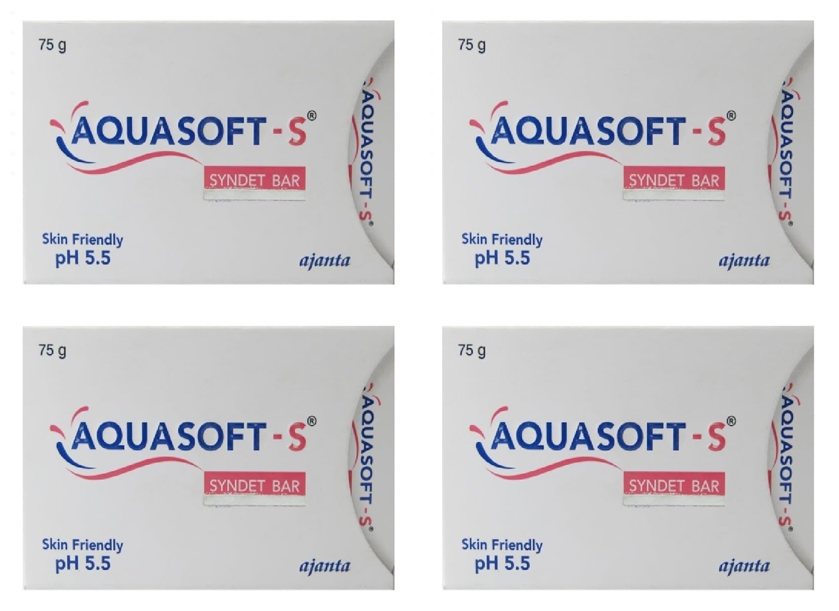 Aquasoft S Syndet Bathing Bar for Dry & Sensitive Skin | Soap-Free pH 5.5 Moisturizing Cleansing Bar | Gentle Hydrating Skin Cleanser for Men & Women | 75g x Pack of 4-image-47