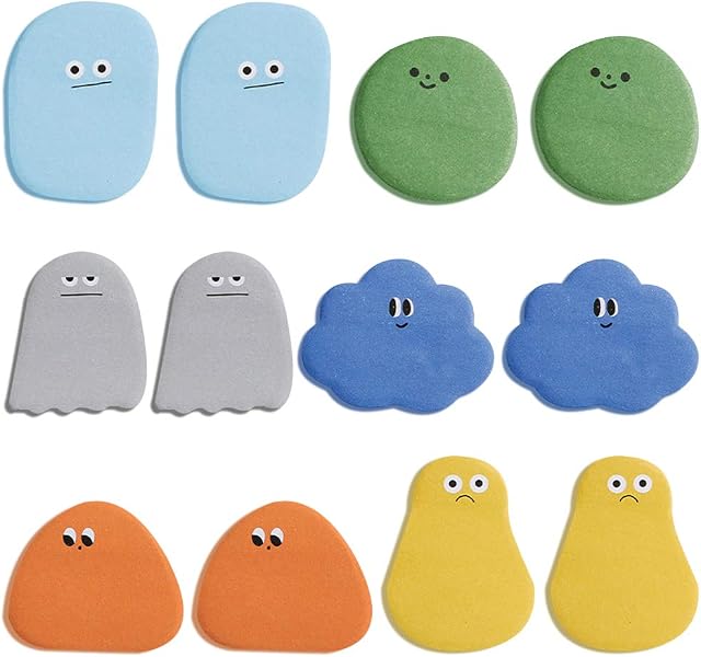 X-BLTU 12PCS Creative Sticky Notes in 6 Different Different Cute Cartoon Shapes, Self-Stick Notes Memo Notes for Office, School and Home (30 Sheets per Shape,360 Sheets in Total)