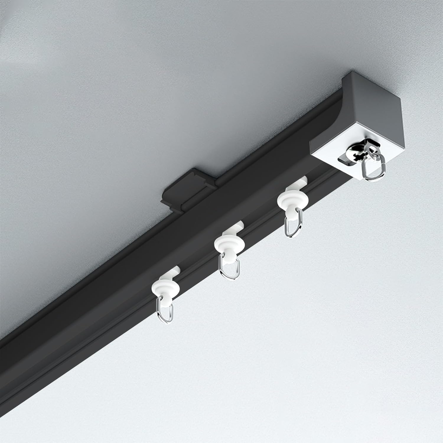 Double Row Curtain Track Silent Heavy Duty Drop Ceiling for Curtains-Room Divider,Blackout Ceiling Curtain Track System for Closet/Living Room Quiet Sliding Rail Durable Rod Bracket 4.2m (13