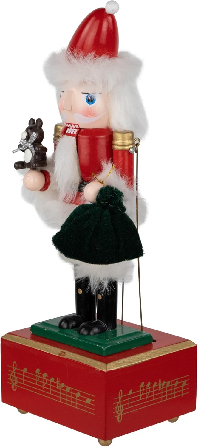 Northlight Animated and Musical Santa Christmas Nutcracker with Bear - 12"