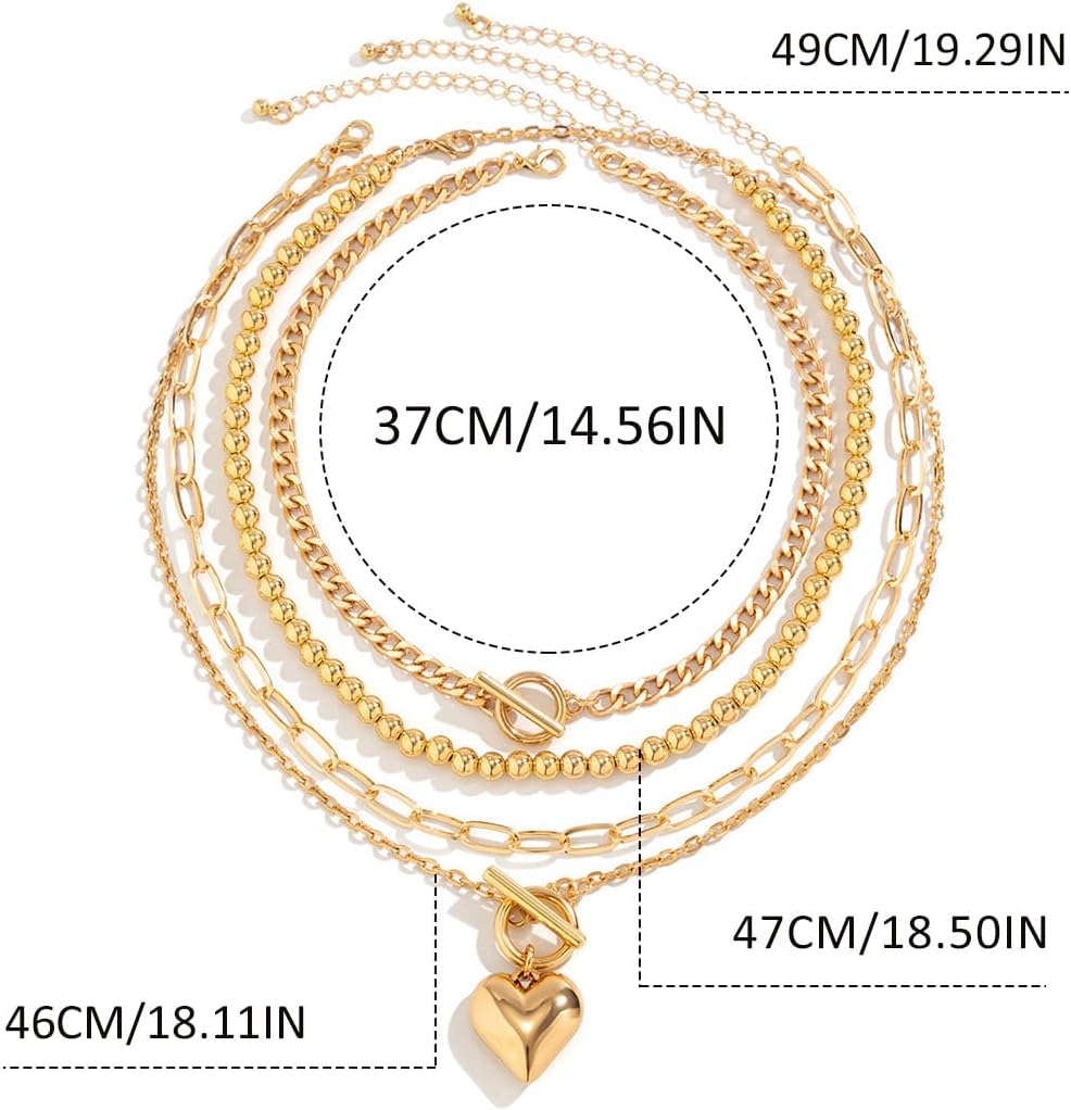 CLOACE Heart Necklaces Gold Layered Beaded Necklace Fashion Choker Necklaces Accessories for Women - Image 6