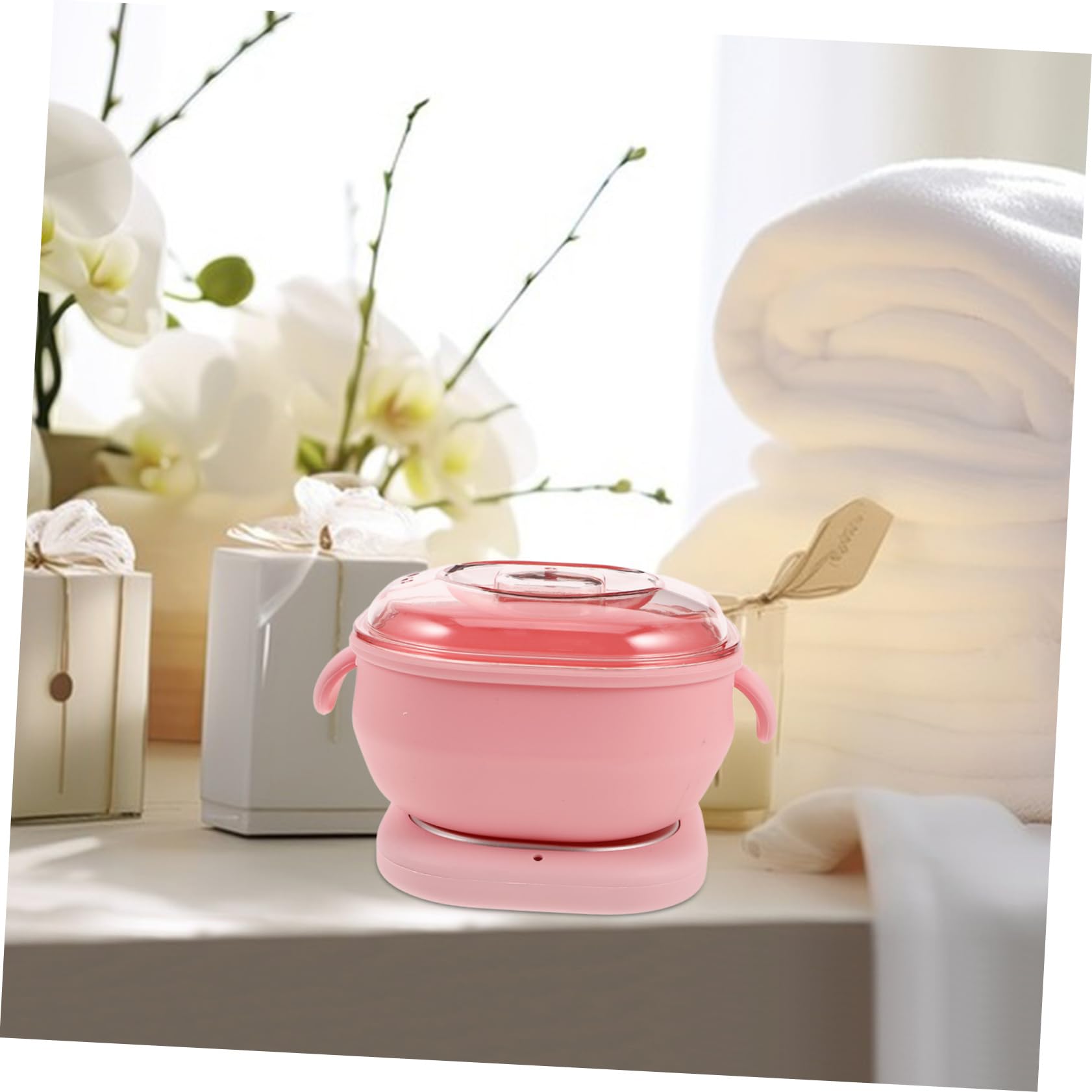 Scaldacera Elettrico Pieghevole in Silicone Rosa, per Gambe e Ascelle | Fusione Rapida e Uniforme, Uso Casa o Salone, Superficie Antiaderente, Facile da Pulire e Riporre