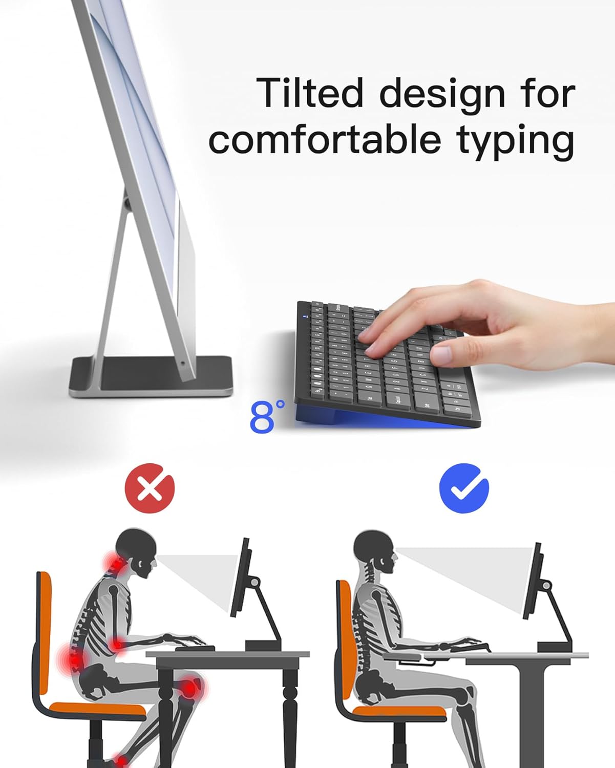 Inateck Ultra-Slim Bluetooth Keyboard for iPad Pro/Air/10th Gen, 3-Device Connection, Compatible with Windows/iPad OS/Android/iOS, 18-Month Battery Life, Portable Design image 9 of 9 B0F18F9MW1