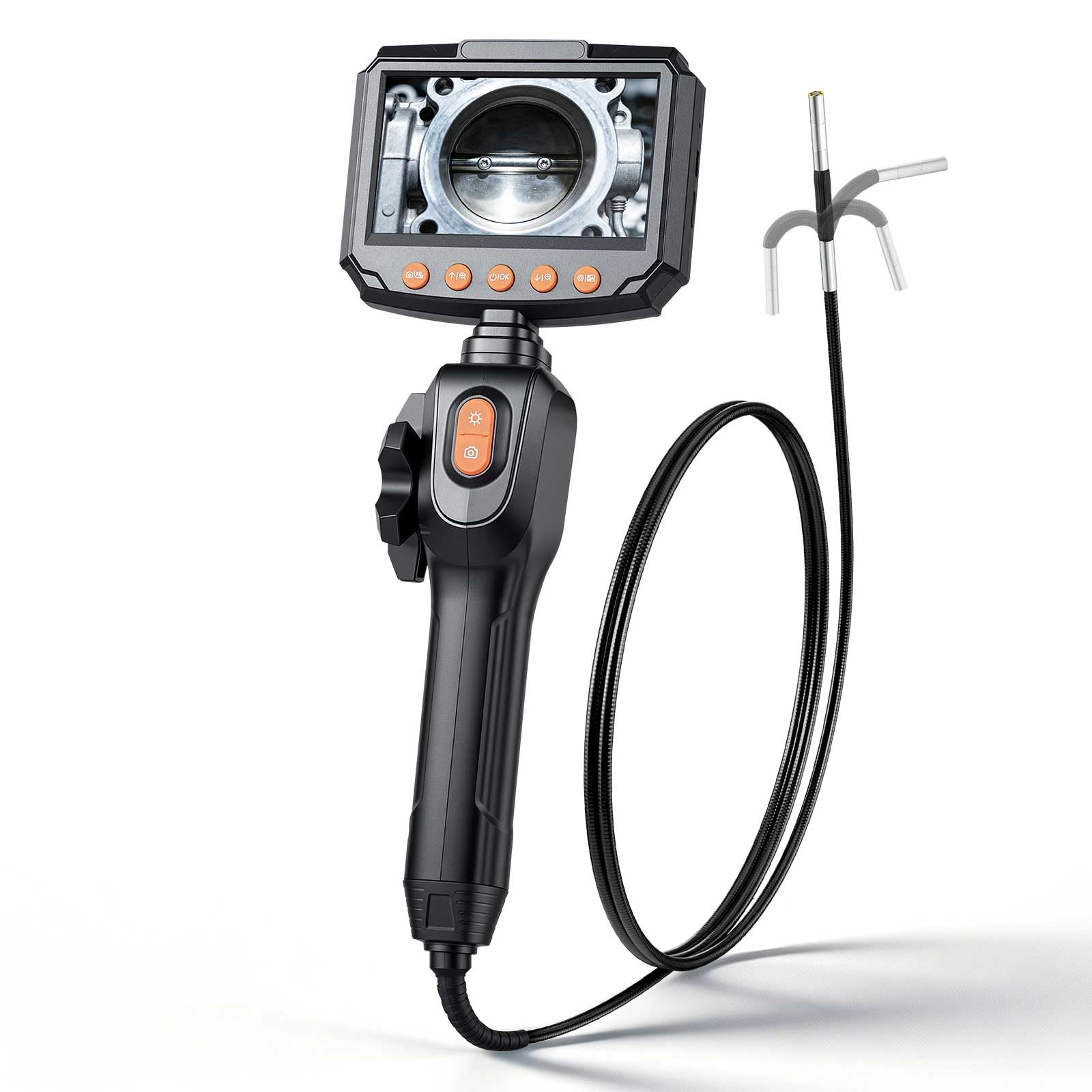 VEVOR Endoscopio Cámara de Inspección Articulado 180°, Cámara de Inspección de Tuberías con Sonda de 3,9 mm, Pantalla IPS, Cable de 1,5 m, Zoom Multinivel, 32 GB, para HVAC Motores Espacios Reducidos