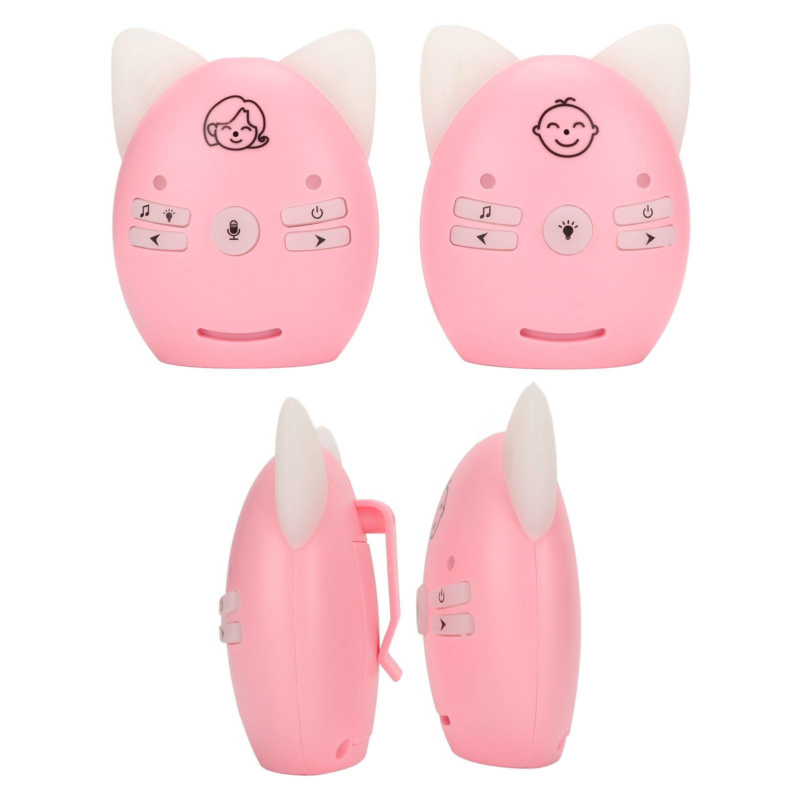 Moniteur pour bébé, Transmission de Cryptage Numérique sans Fil, Bidirectionnel, Volume Réglable, Veilleuse, Prise Européenne, avec Musique et Veilleuse, pour Surveiller Les