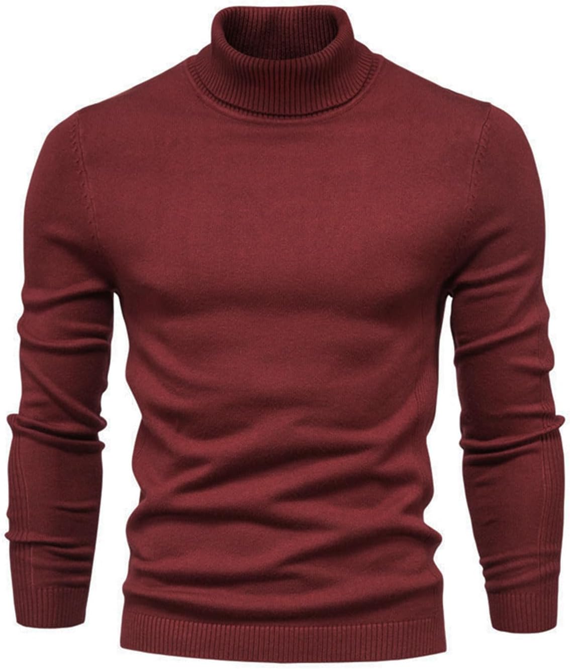 Mens Turtleneck Sweater Slim Fit Fall Winter Jumper Pullover High Neck Knitted Long Sleeve Tops Basic Soft S-2XL