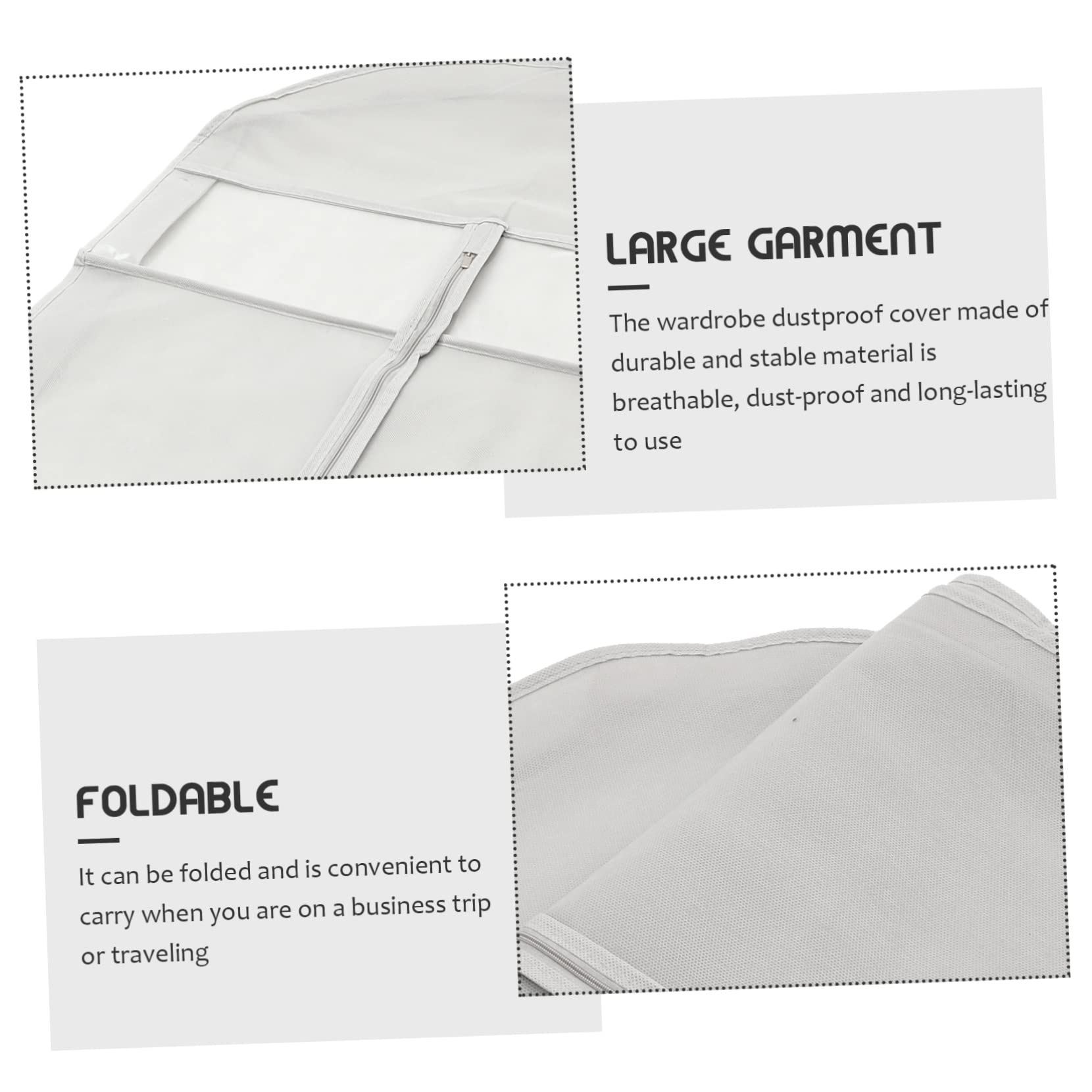 Funda para Ropa Colgante 3 Piezas de Tela No Tejida y Pvc | Transparente con Ventana, Protección contra Polvo y Humedad, Juego de Tres Tamaños para Armario