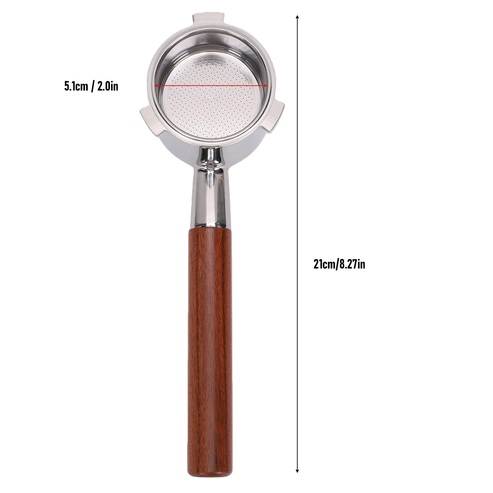 Portafiltro da 51 Mm, Manico in Legno in Acciaio Inossidabile