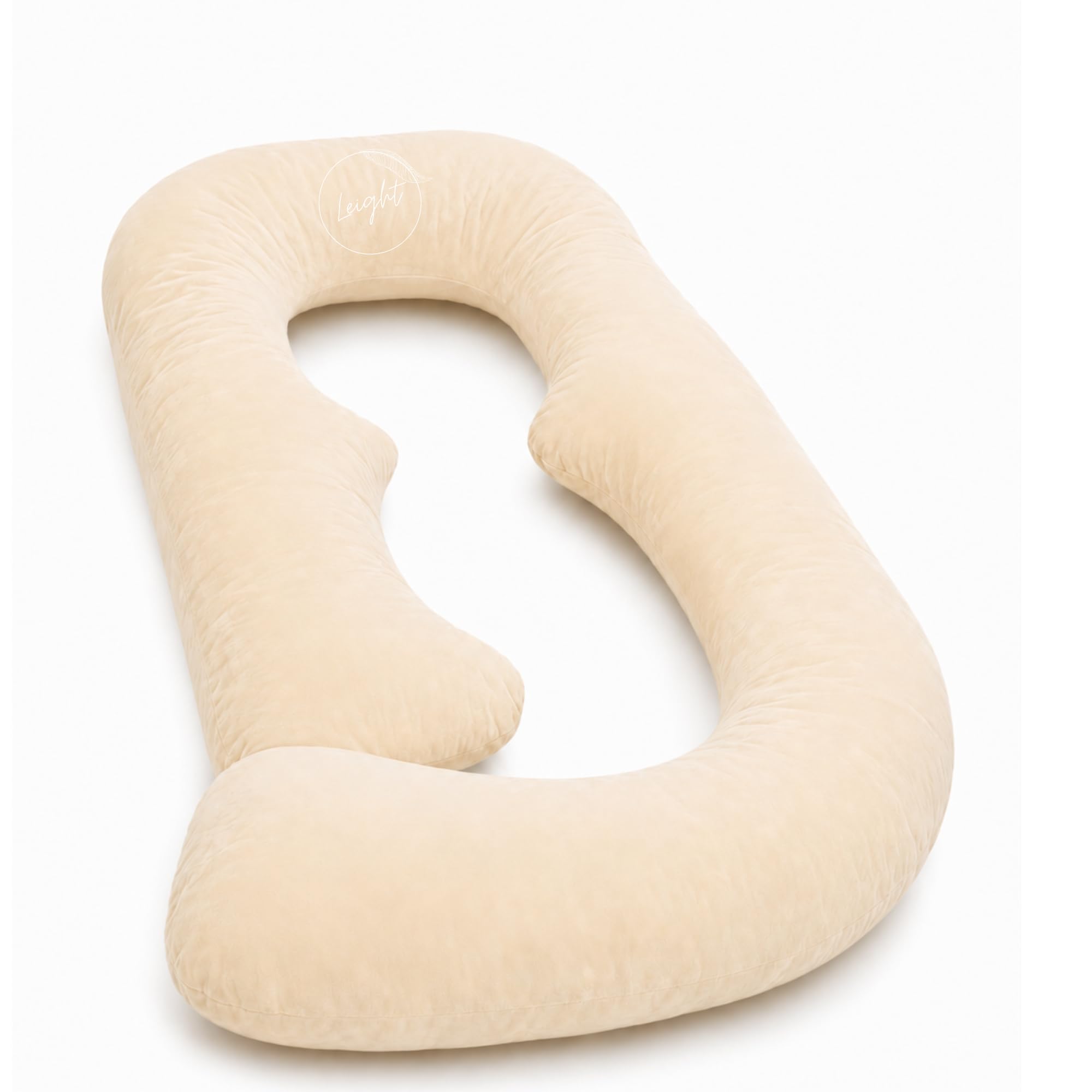 LEIGHT Almohada de embarazo Total Body XXL – Espuma viscoelástica indeformable, desenfundable y lavable, soporte para cuello, espalda, piernas y lactancia, tejido de algodón/terciopelo con bolsa de