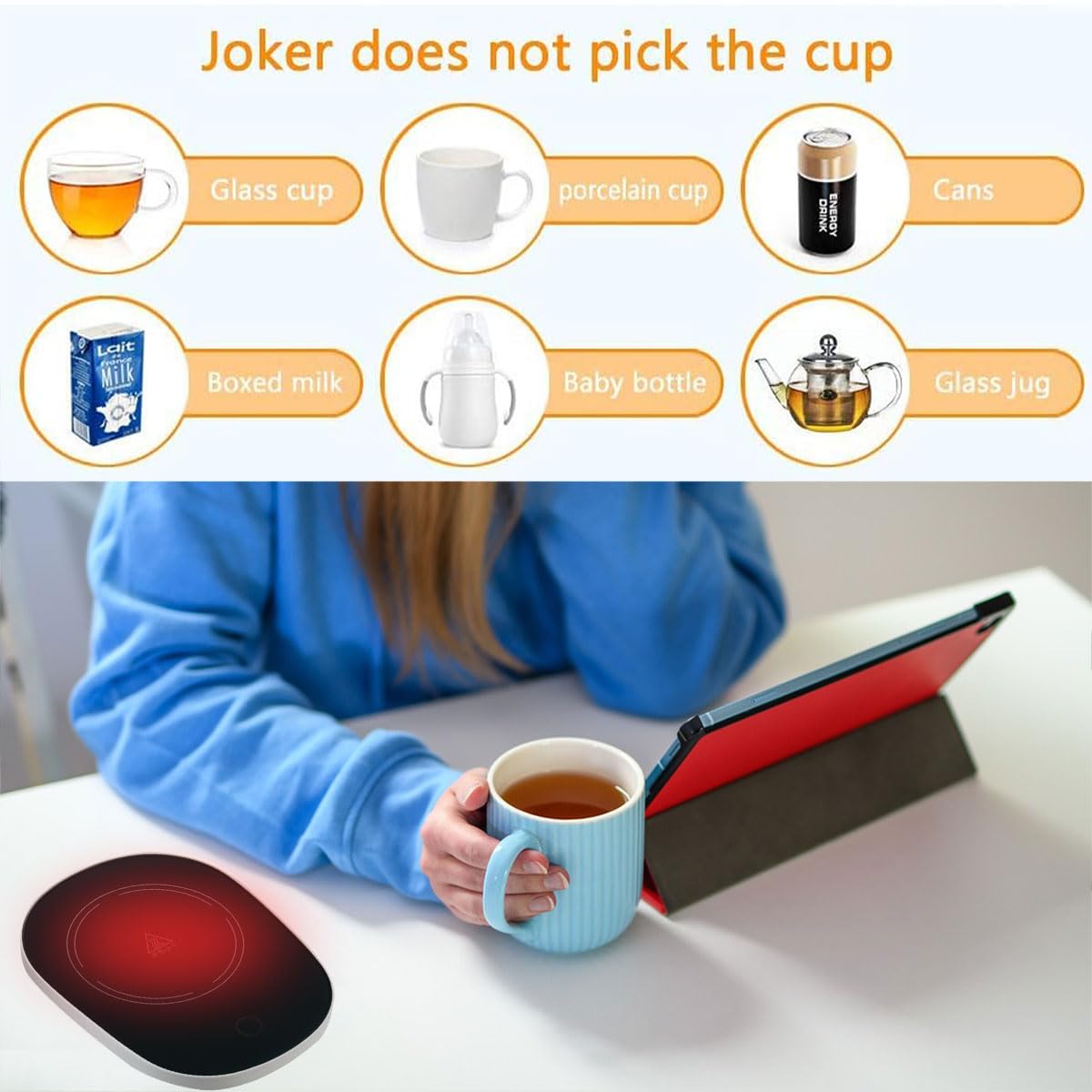 Scalda Tazza Usb,Scaldatazze Da Caffè,Usb Digitale 55 ℃ Scalda Bevande,Scalda Tazza Portatile,Scalda Tazze, Scalda Tazza Elettrico Intelligente Per Scrivania Da Ufficio,Tè caldo,succo,latte (Nero)