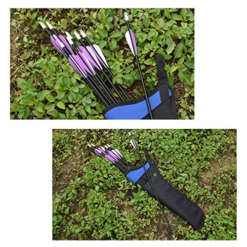 Elong Fiberglass Arrows Archery 26 Inch Target Shooting Practice Safety Recurve Bows Purple Suitable for Youth Kid Woman Beginner(6pcs)