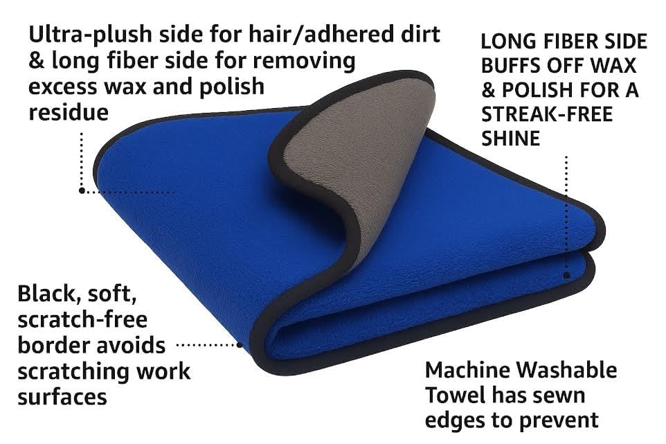 Image of Double-Sided Microfiber Cleaning Cloth for Cars - Ultra Soft, Super Absorbent, Lint-Free, Scratch-Free Towel for Car Wash, Polishing & Detailing - (40x40 cm)