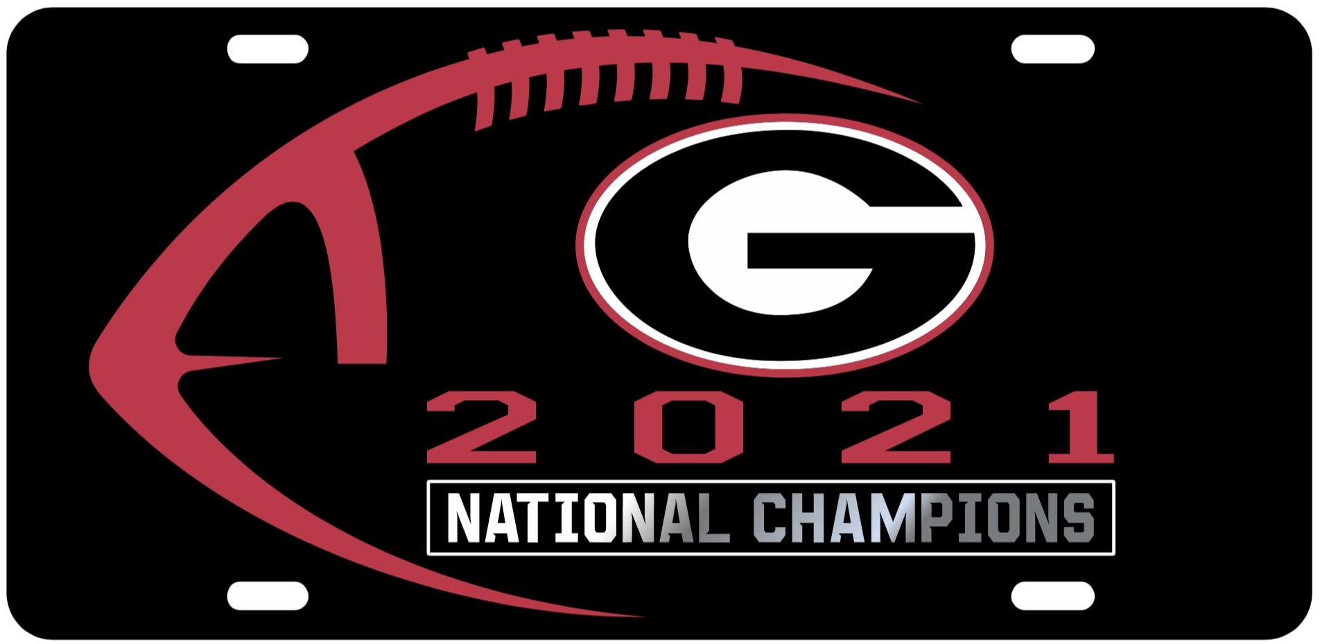 Dixie DawgsDixie Dawgs 2021 National Championship Black Laser Cut Inlaid License Plate Car Tag Georgia