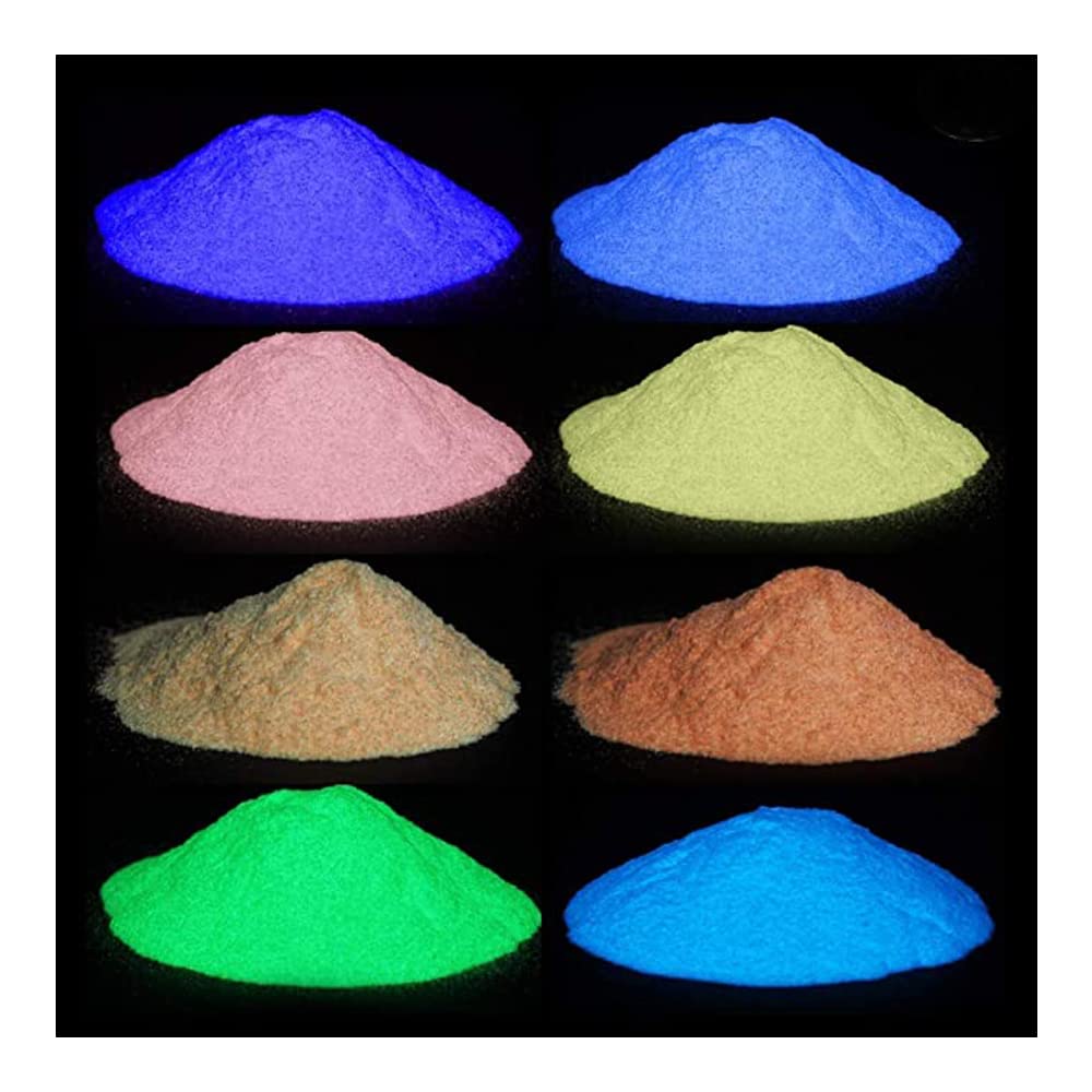 Glow In The Dark Pigment Luminescent Phosphorescent Self-Luminous Powder (Pack of 8) Non-Toxic, For Slime Nails, Wall Painting, Resin, Concerts (10 GM each) (Total 80 GM)-image-11