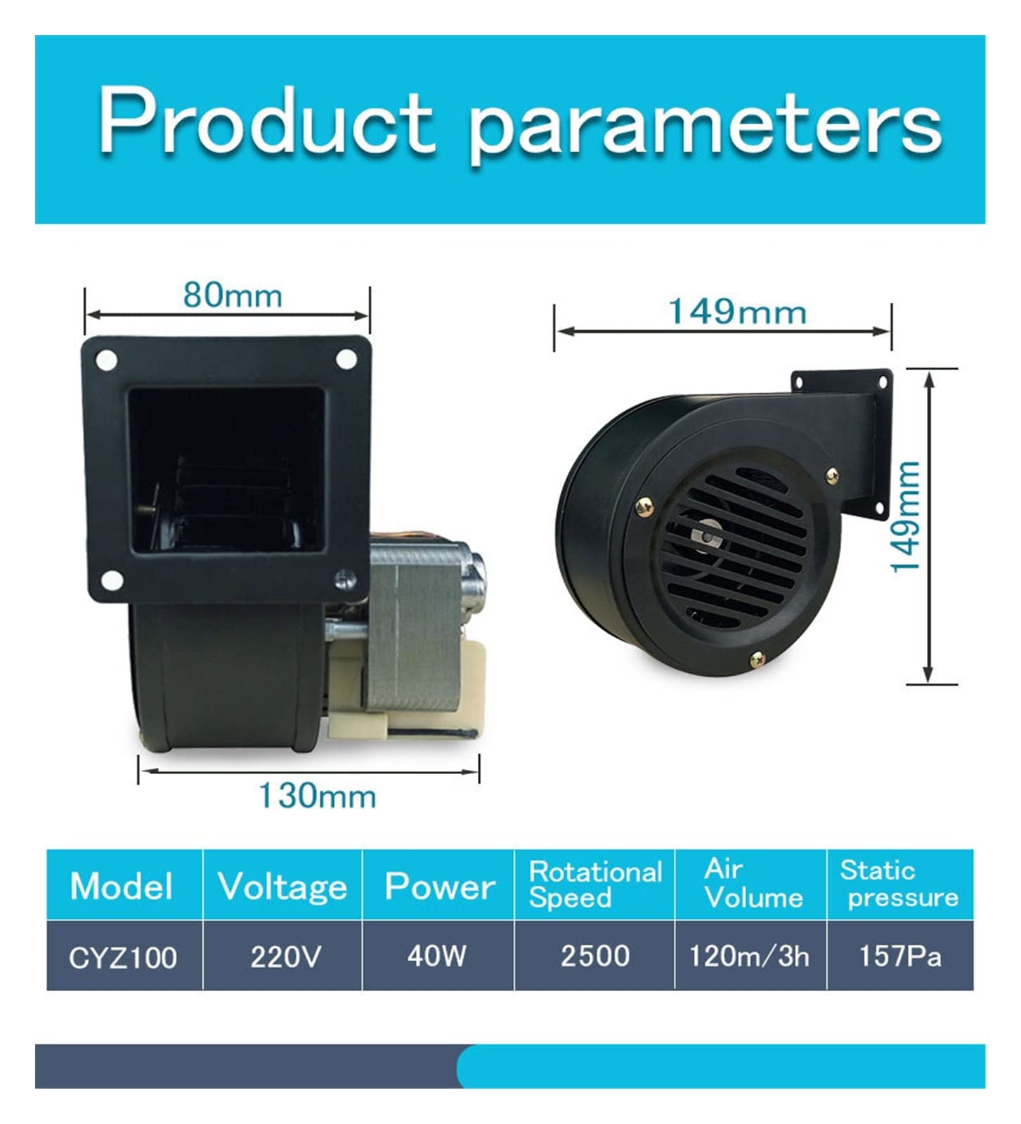Wentylator, Przenośny Air Mover Komercyjna dmuchawa turbinowa Adapter dmuchawy turbinowej Radialna turbo chłodnica