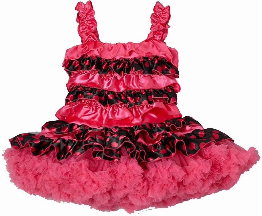 wenchoice Hot Pink & Black Ruffle Cupcake Dress Girl's L(5T-6T)
