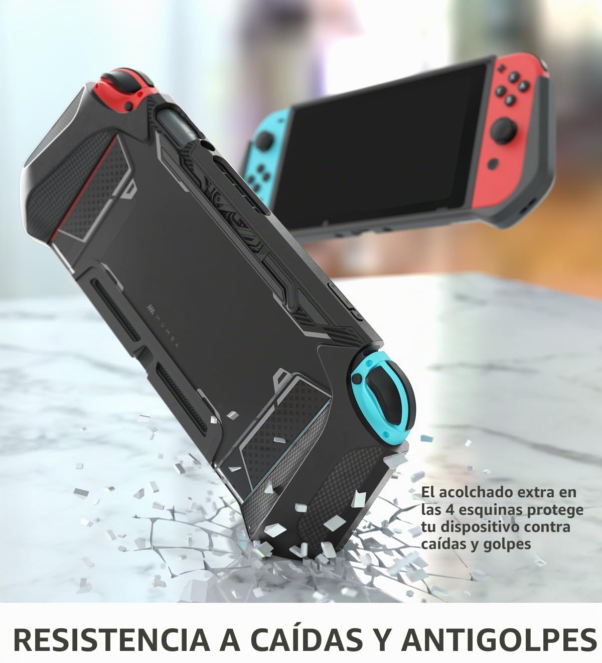 Mumba Funda para Nintendo Switch Cubierta Protectora de Agarre de TPU Accesorio [Serie Blade] Compatible con Consola Nintendo Switch y Controlador Joy-con