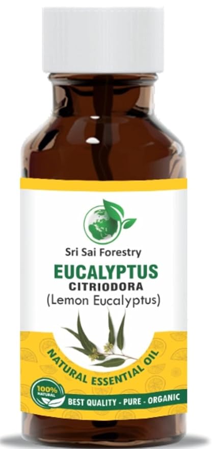 SRI SAI FORESTRY Eucalyptus Citriodora Oil (Lemon Eucalyptus) for Dandruff, Mosquito Repellent - 70 ML