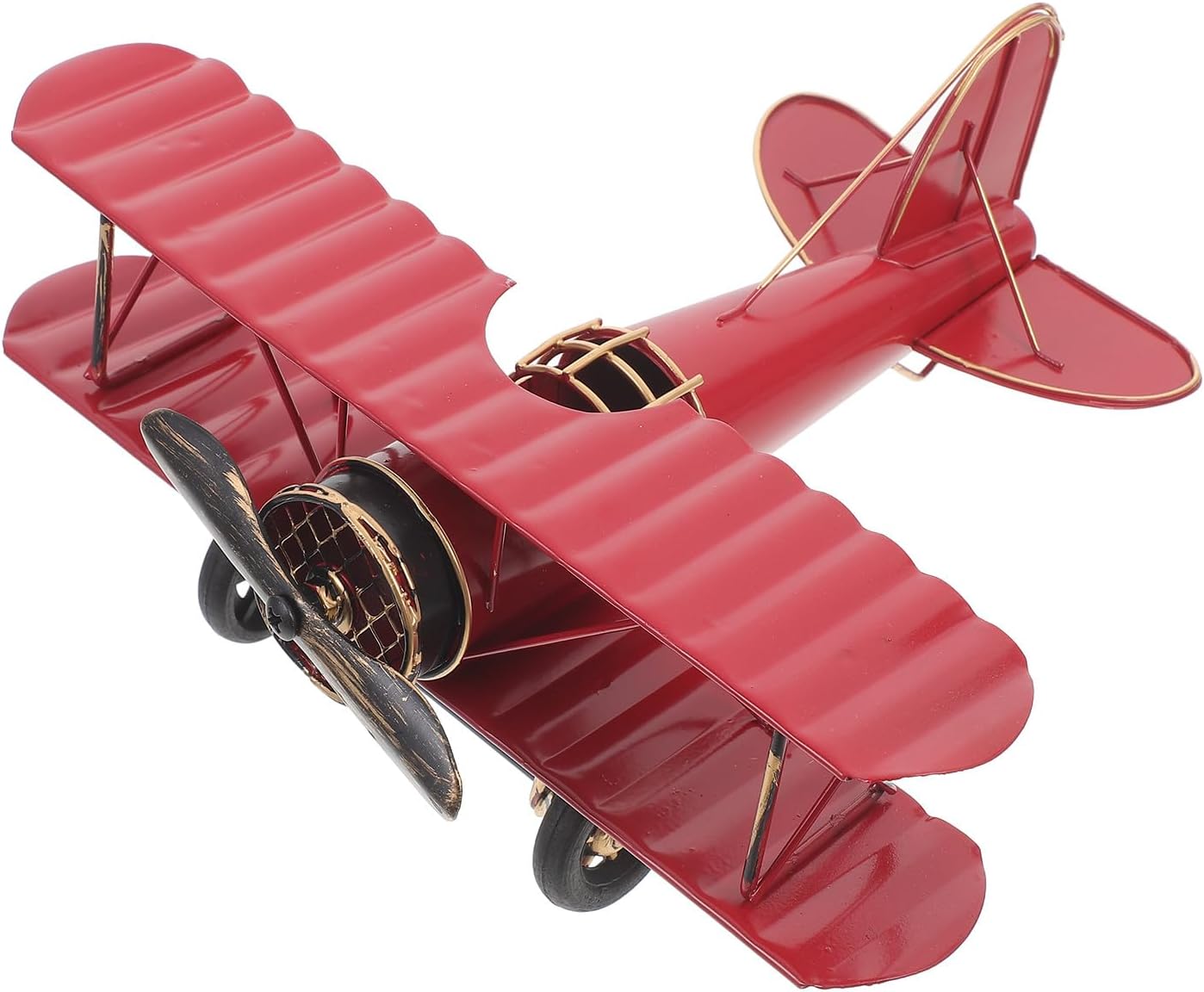 ノーブランド品 ヴィンテージメタル飛行機モデル 金属工芸のレトロ飛行機装飾 デスクトップ用クラフトオーナメント リビングや書斎のインテリア用