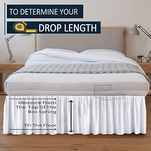 Ruffled bed skirt queen size with split corner white dust ruffle queen 15 inch drop bed skirt hotel quality ruffles bed skirt with platform three side coverage easy fit made brushed microfiber  urban country home decor