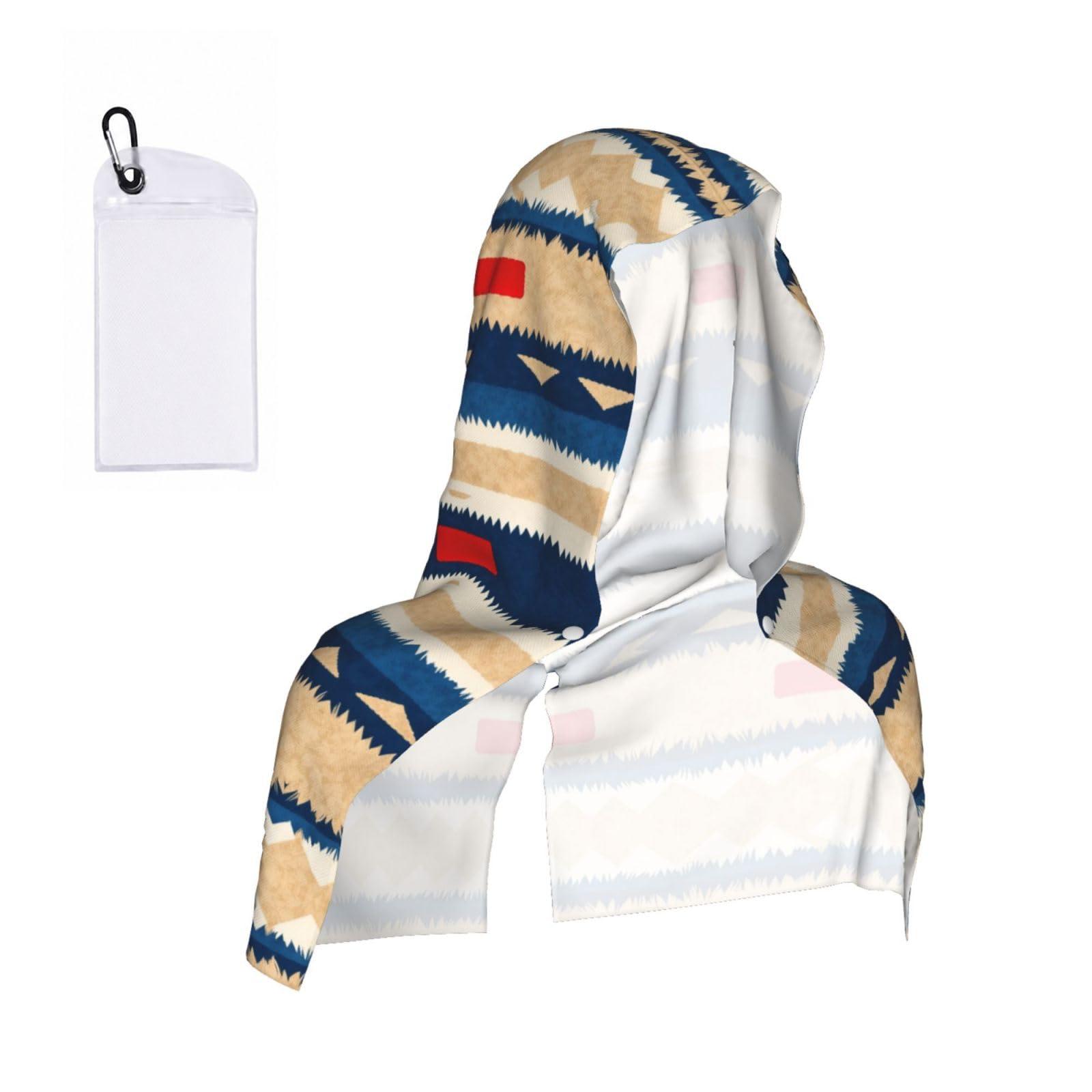 CNTDBU Tribal style Cooling Towel Hooded-Instant Chill Neck Cover for Sports, UV Cooling Rag for Running Gym