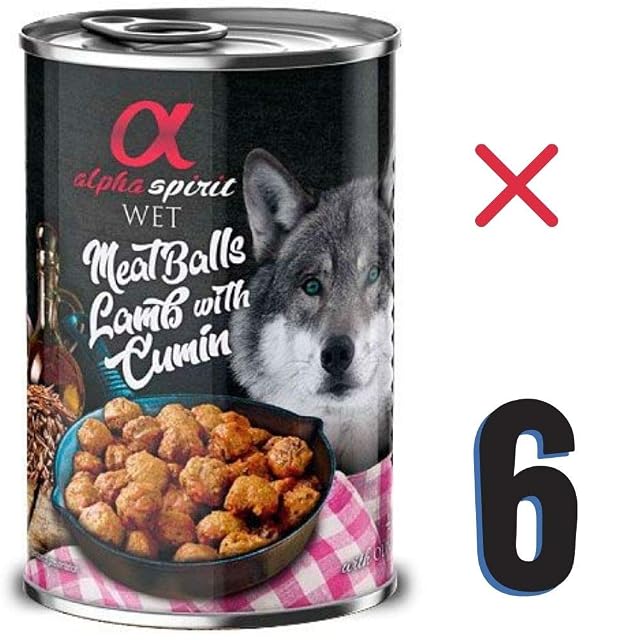 Foto 4 de 5 de ALPHA SPIRIT - Comida Húmeda para Perros de Cordero y Comino en ALBONDIGAS. Pack de 6 Unidades. 400 gr Cada…
