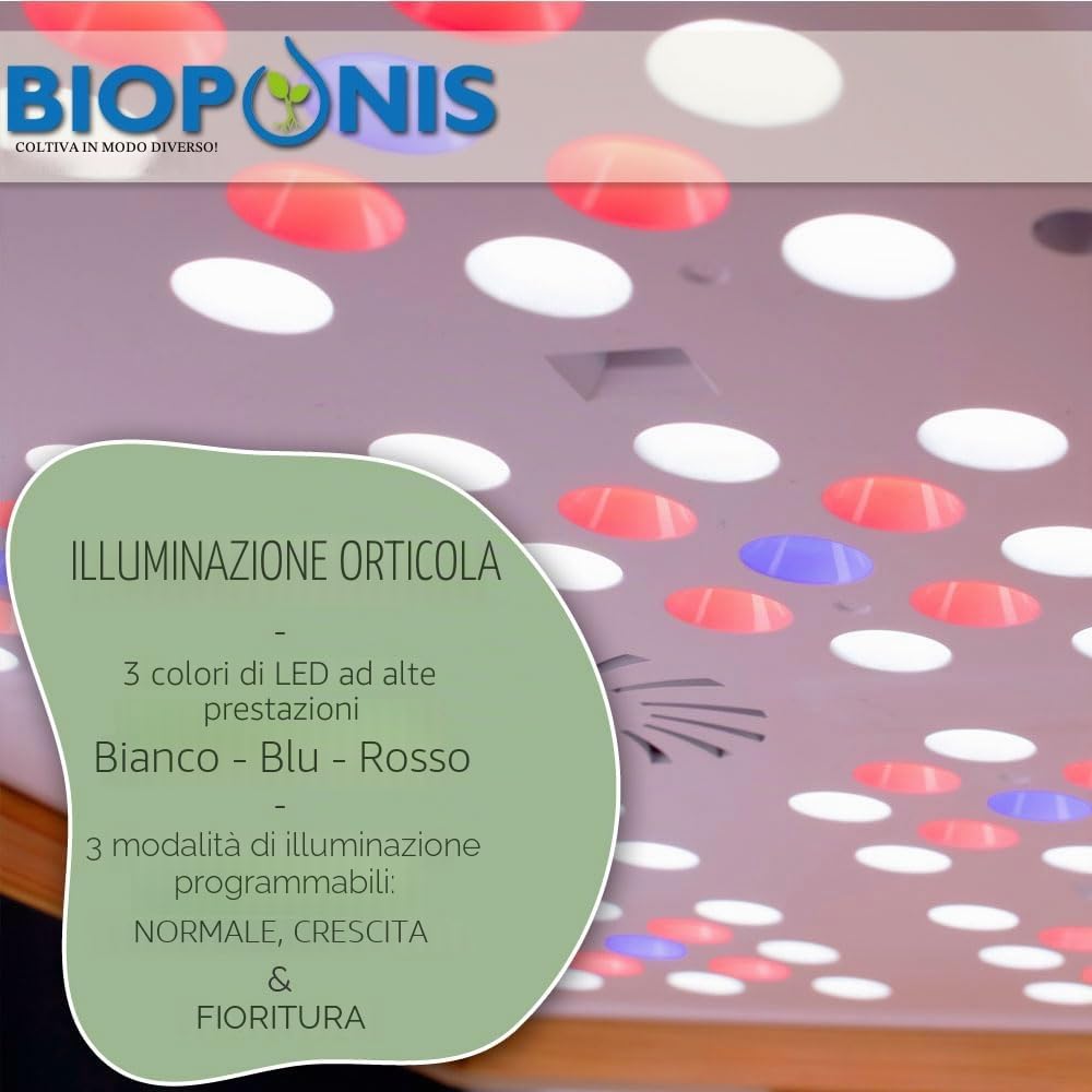 Bamboo 1 - Orto da Interno Idroponica per Piante Aromatiche - 8 Piazzole di Coltivazione