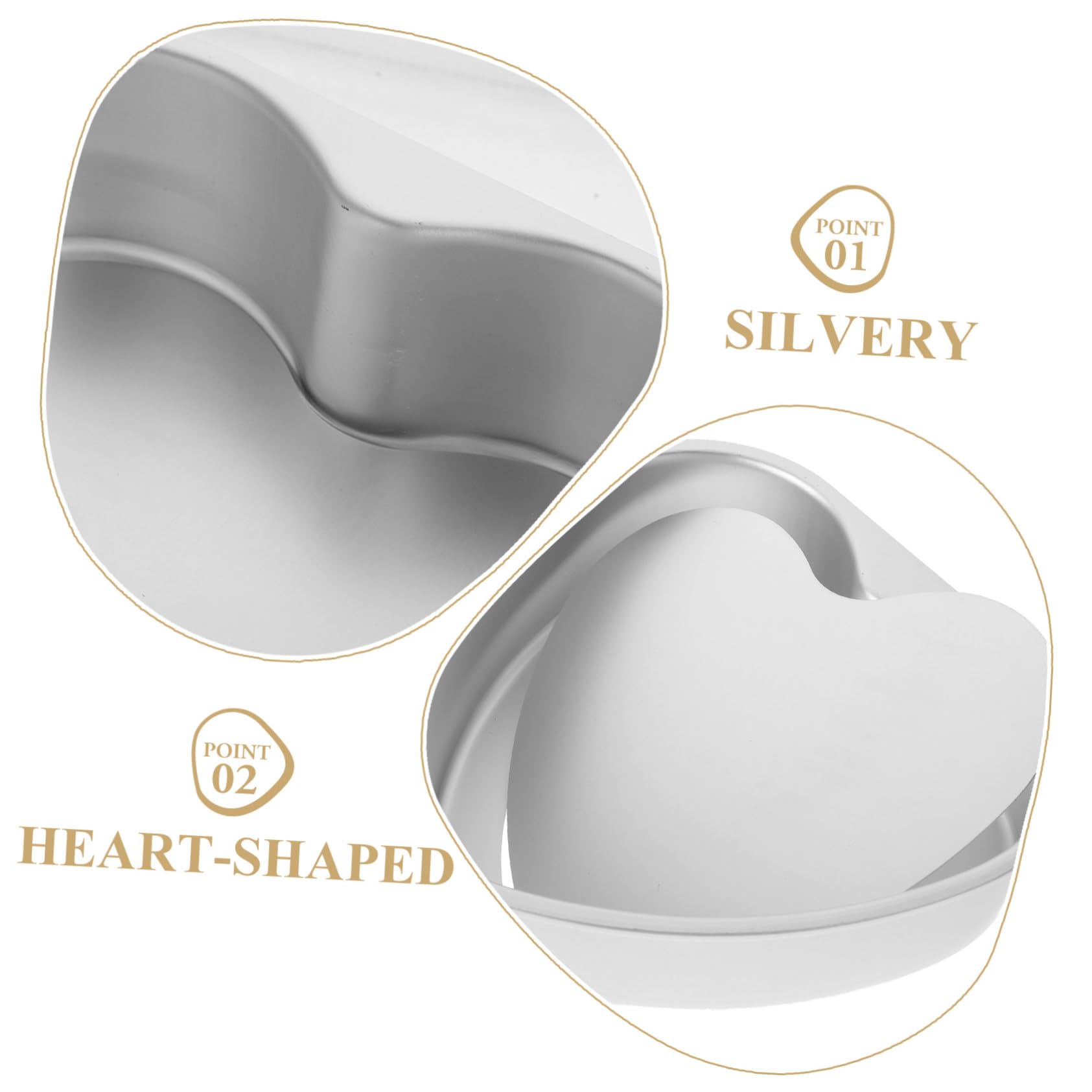 SOLUSTRE Molde para Pastel de Corazón 20 Cm Aleación de Aluminio Antiadherente Conductividad Térmica Rápida para Repostería DIY Tartas, Queso y Mousse, Uso Doméstico, Molde Desmontable