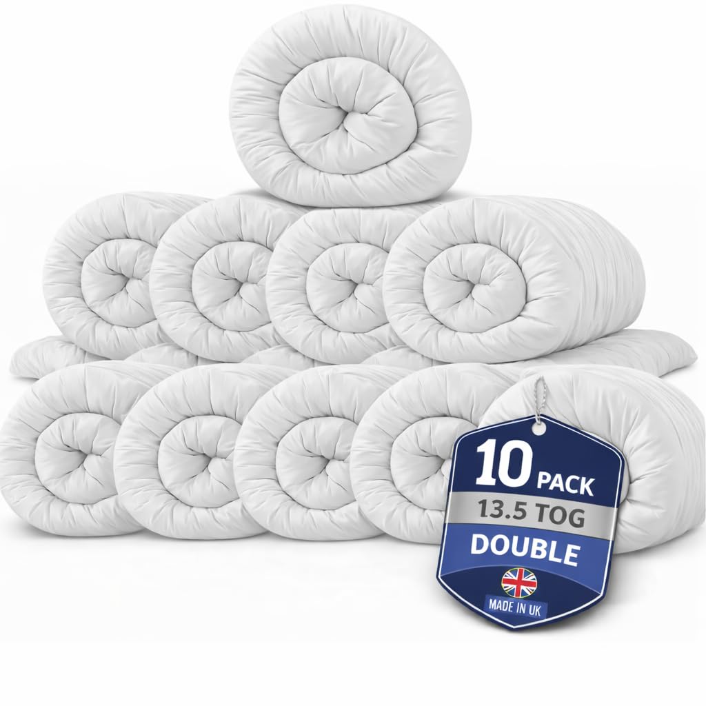 Hafaa Double Duvet 10.5 Tog (2 Pack) Anti Allergy Duvets All Year Roud Hollowfibre Filling Thick and Warm Duvet Double - UK Made Quilts — view 25