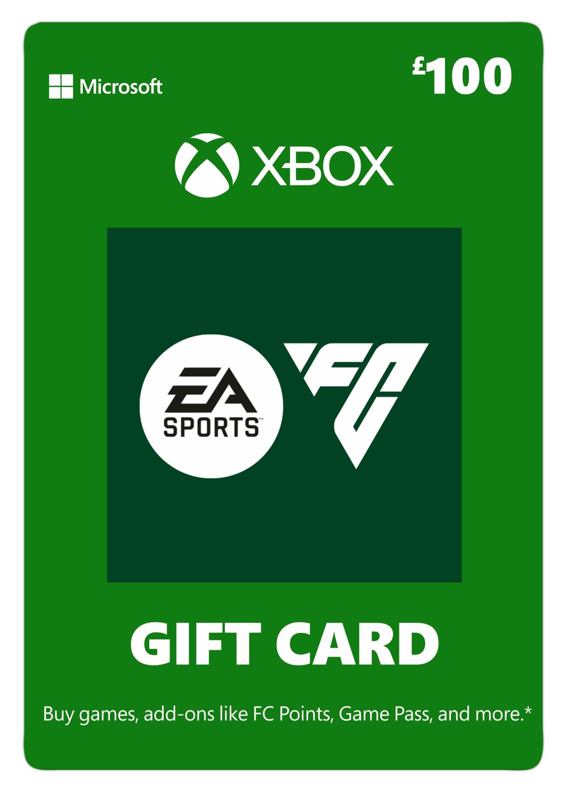 Xbox Tarjeta Regalo | 100€ | EA Sports FC 25 | Xbox One, Series S|X & Windows [Código Digital]