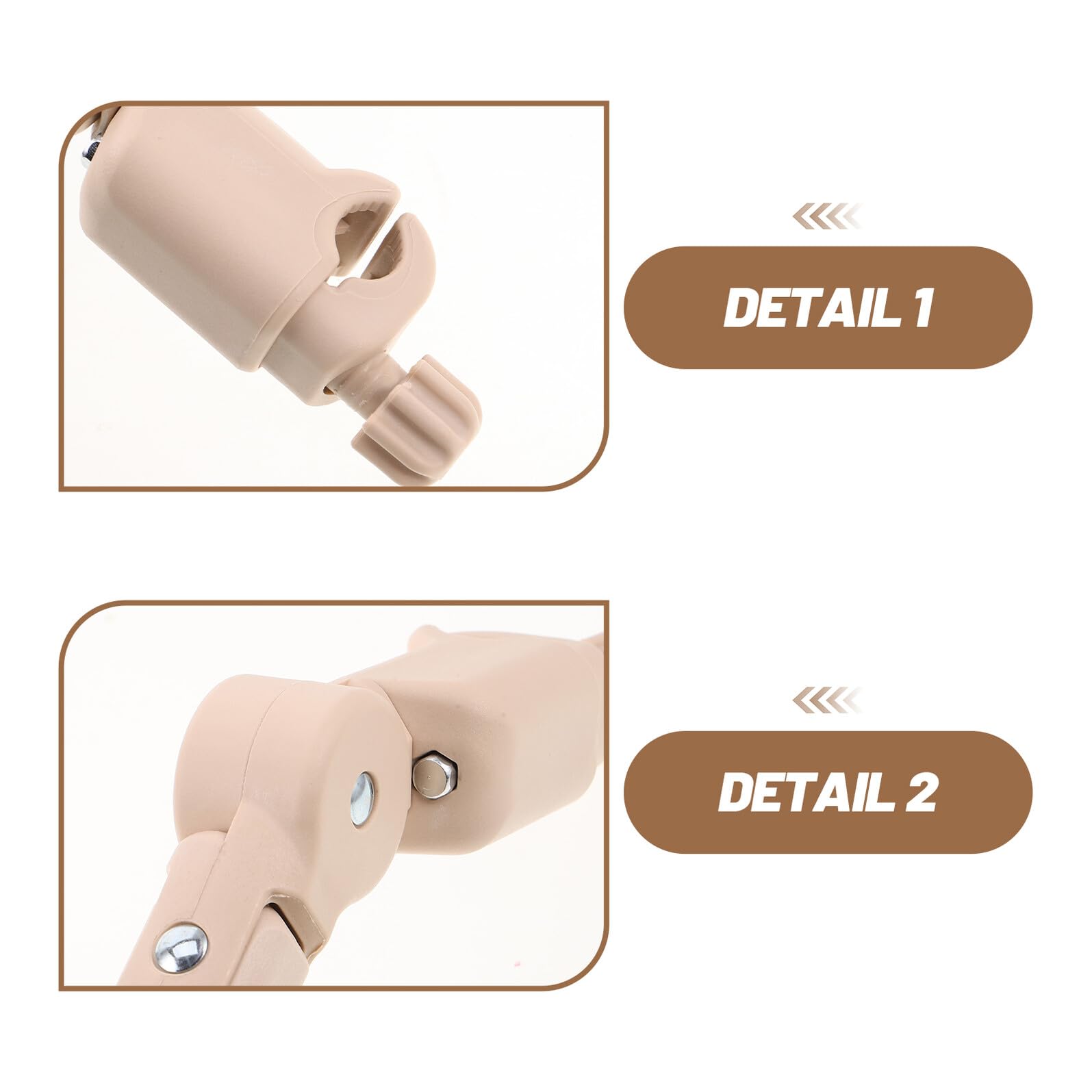Barre de Maintien de Poussette Bébé Beige, Poignée D'extension Réglable | Angle Ajustable, Couverture Pu Lisse, Montage Simple D'une Main, Usage Extérieur