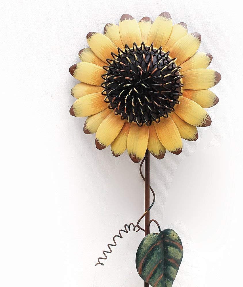 Vintage Metal Sunflower Garden Stakes Metal Garden Yard Lawn Patio Decor Sunflower Decorations Indoor Outdoor 21''