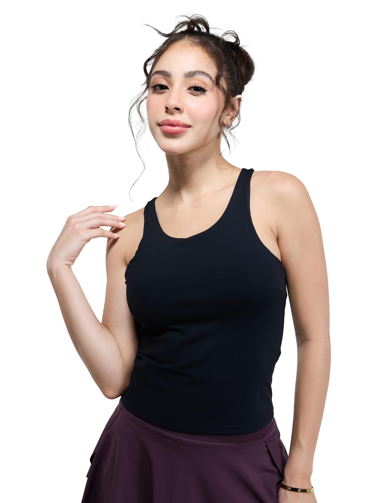 Racerback Tank for Women | Built-in Bra, Racerback Design, Breathable Fabric, Stretchable Fit | Activewear for Yoga, Gym & Everyday-image-9