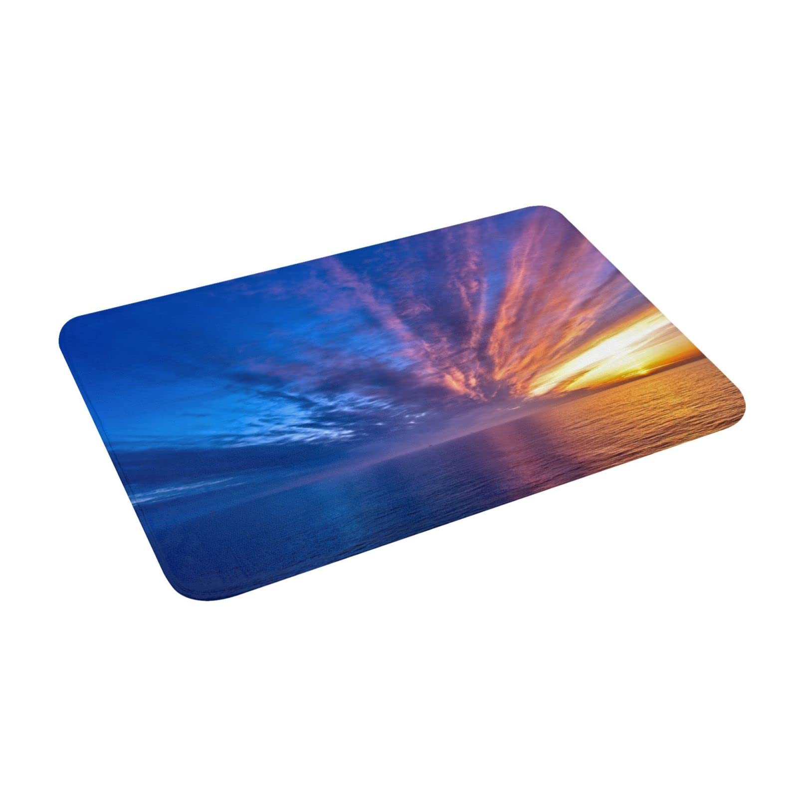 Zerbino Lavabile Gomma Per Interni/Esterni – Motivo Tramonto Con Albero – 40x60 Cm – Antiscivolo E Assorbente