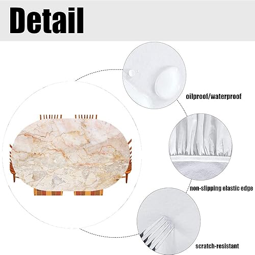 Miniatura 4 de Mantel ajustable de mármol, diseño de patrón de minas, fracturas naturales, impresión artística realista de superficie manchada, mantel impermeable,