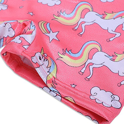 Image of HOZIY Gymnastics Leotards for Girls Unicorn Aurora Rainbow Mermaid Dinosaur Cupcake Sparkle Biketard Toddlers Kids Children