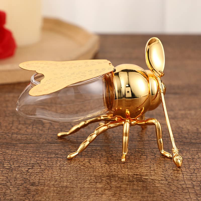 Pot à miel décoratif en forme d'abeille, pot à miel avec cuillère, récipient en cristal pour petits déjeuners, desserts, thé, miel, sirops Pot à miel décoratif en forme d'abeille, pot à miel avec cuillère, récipient en cristal pour petits déjeuners, desserts, thé, miel, sirops
