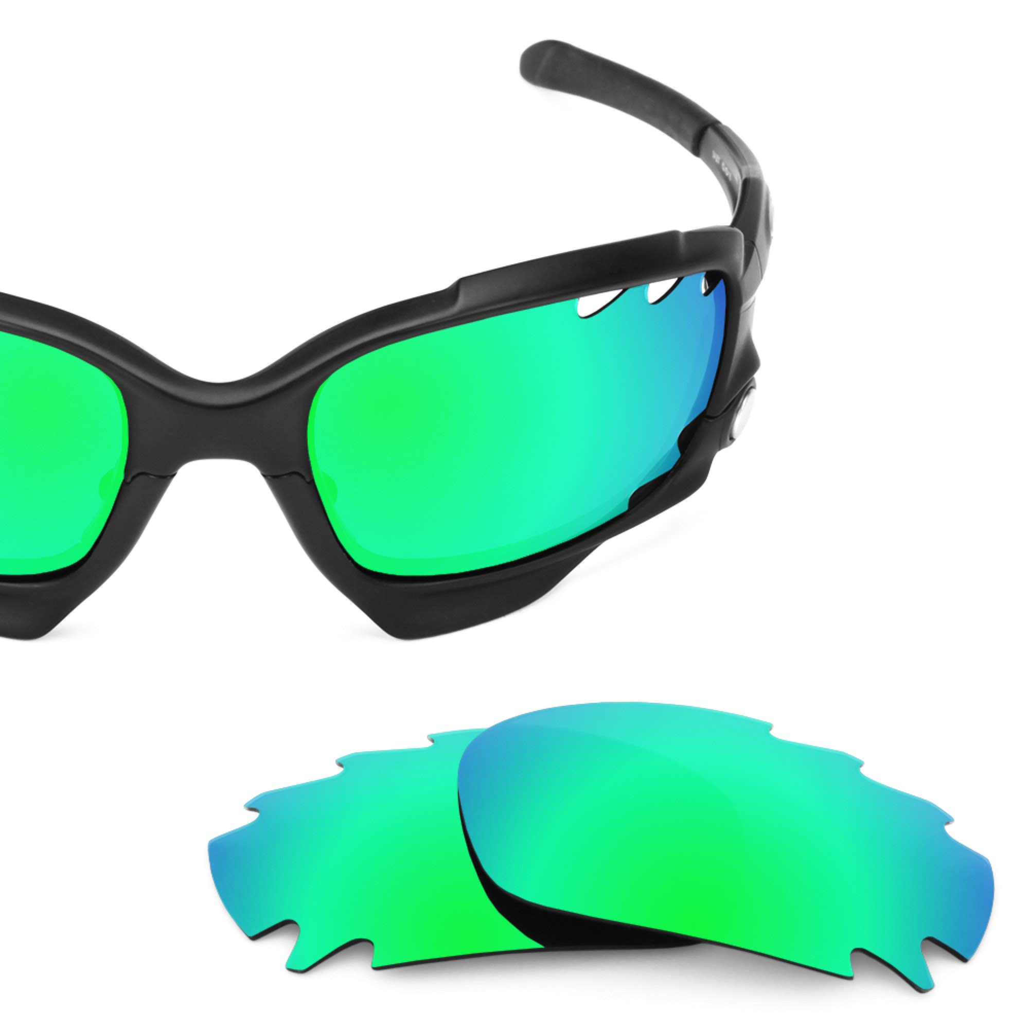 Revant Replacement Lenses Compatible With Oakley Racing Jacket Vented, Polarized, Emerald Green Mirrored