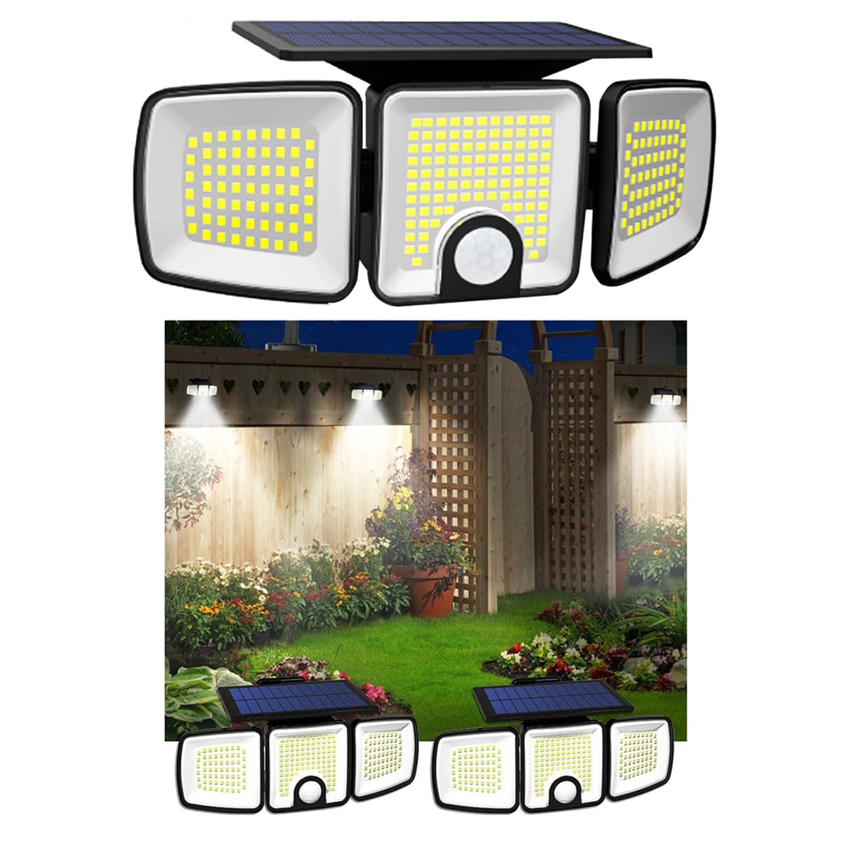 Greentech Güneş Enerjili 223 Cob Ledli, Hareket Sensörlü, 3 Taraflı Aydınlatma/GT-SL25