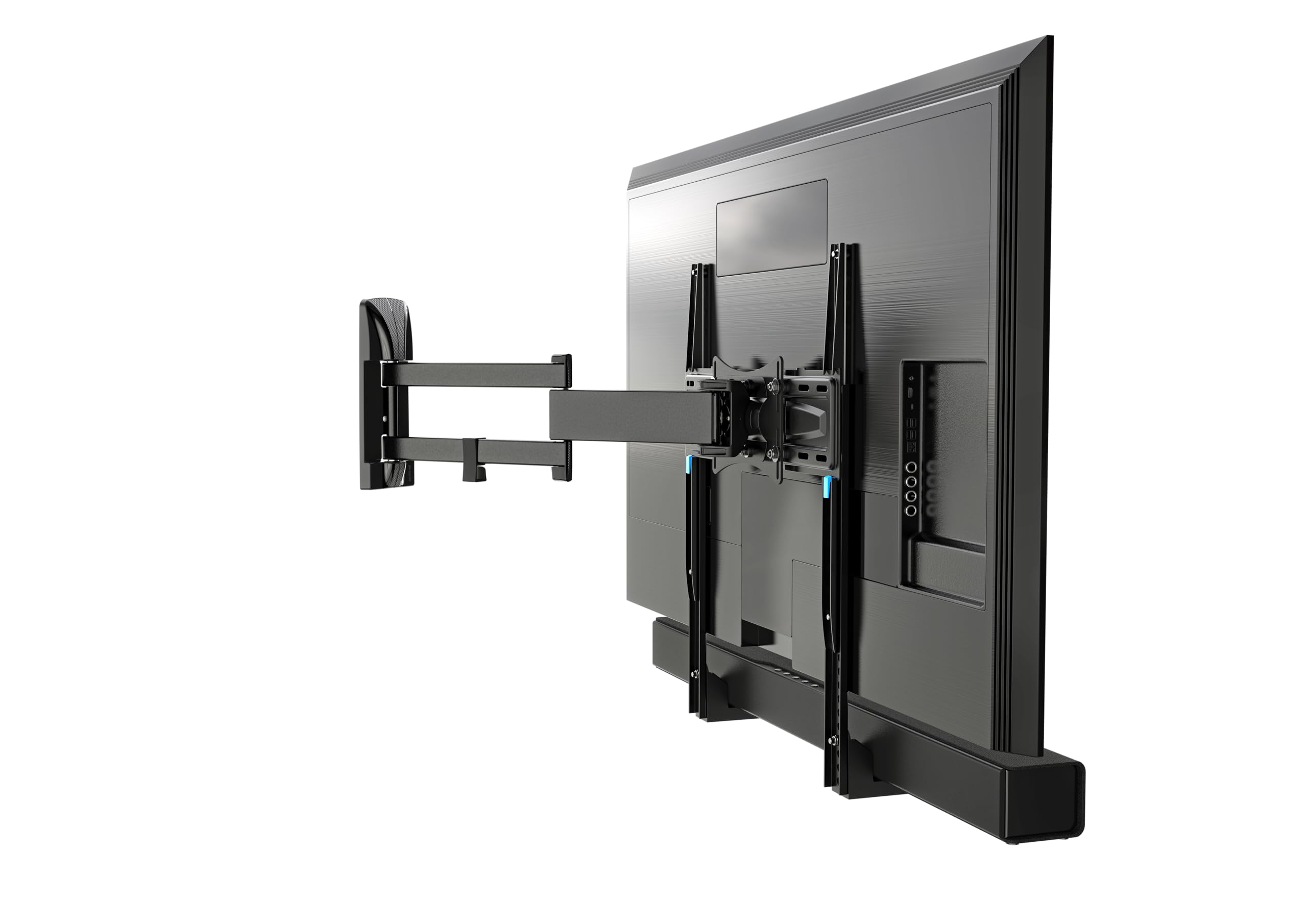 Meliconi Supporto Soundbar TV Universale, per Staffa a Parete, Altezza Regolabile, 10 Kg, Made in Italy, Passacavo, Protezione Antivibrazione, Nero