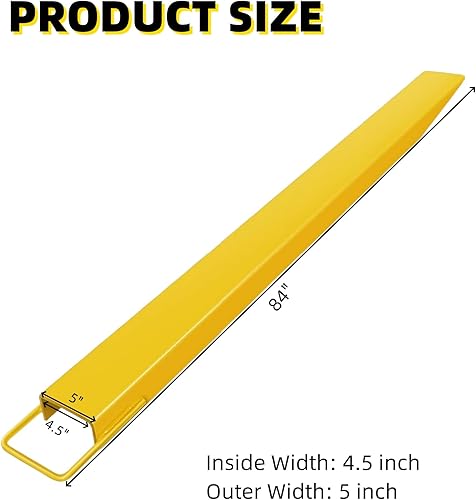 Miniatura 3 de Aoile Extensiones de horquilla para carretillas elevadoras, 84 pulgadas de largo y 4.5 pulgadas de ancho, accesorio de acero resistente para