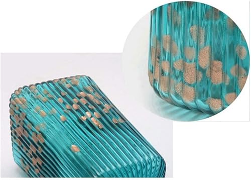 Miniatura 3 de AVEO Jarrón de rayas azules florero de cristal, arte de oficina en casa, decoración de escritorio, accesorios de personalidad, jarrones para